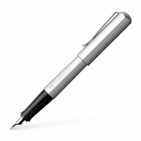 Hexo Fountain Pen with Broad Nib, Silver